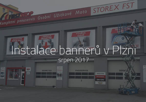 Instalace reklamních bannerů v Plzni